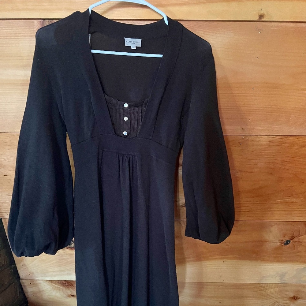 Karen Millen Wool Mini Dress With Bell Sleeves Gem